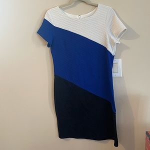 Leslie Fay Blue/Black/White dress